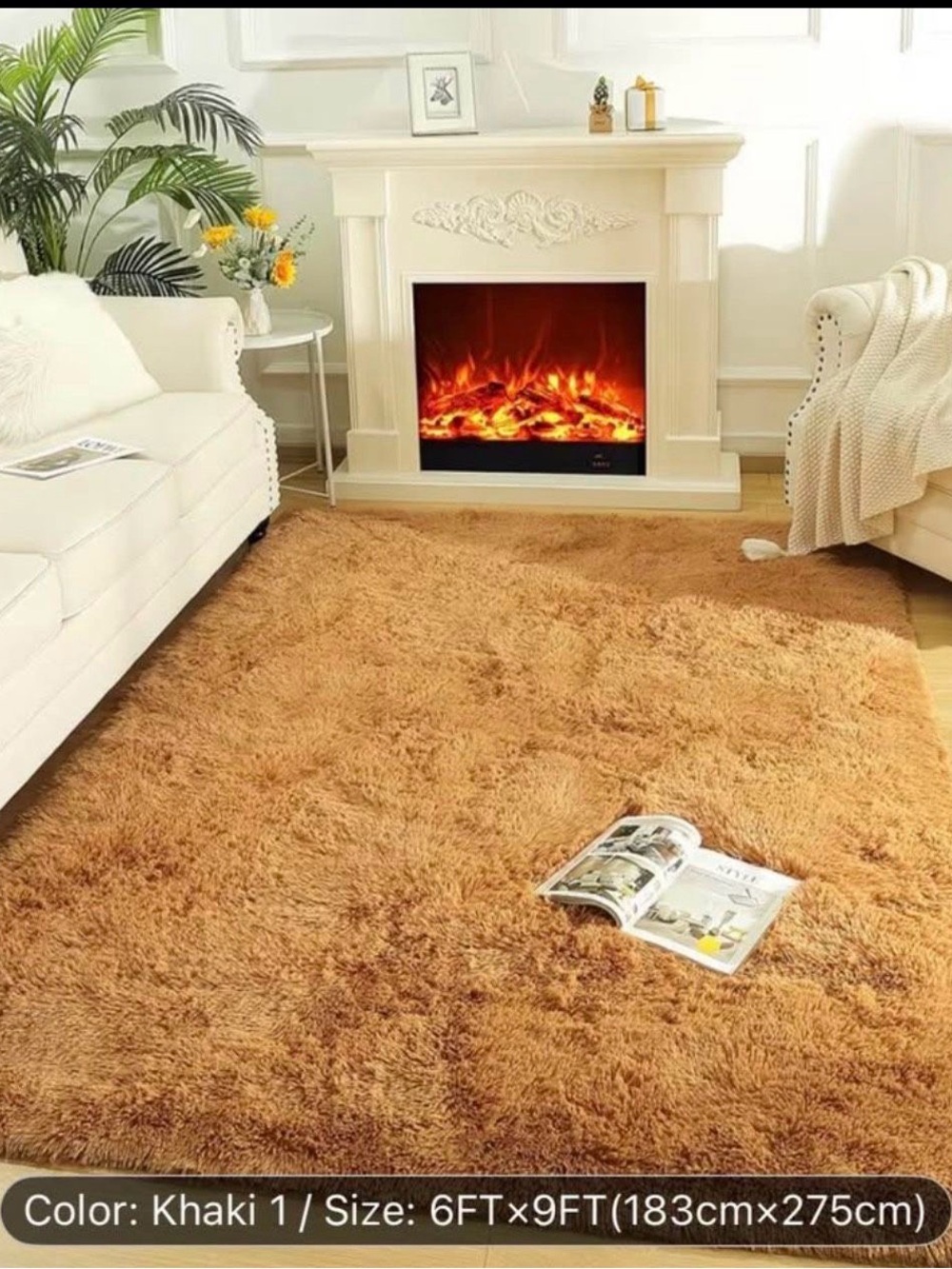 Luxurious Fluffy Large Shag Rug  Ultra Soft, Plush, Fuzzy, Durable 6x9 ft New